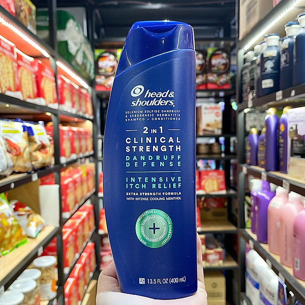 Dầu gội Head&Shoulders Clinical Strength Dandruff Defense Intensive Itch Relief 400ml hàng Mỹ mẫu mới - Da đầu nấm, ngứa, gàu