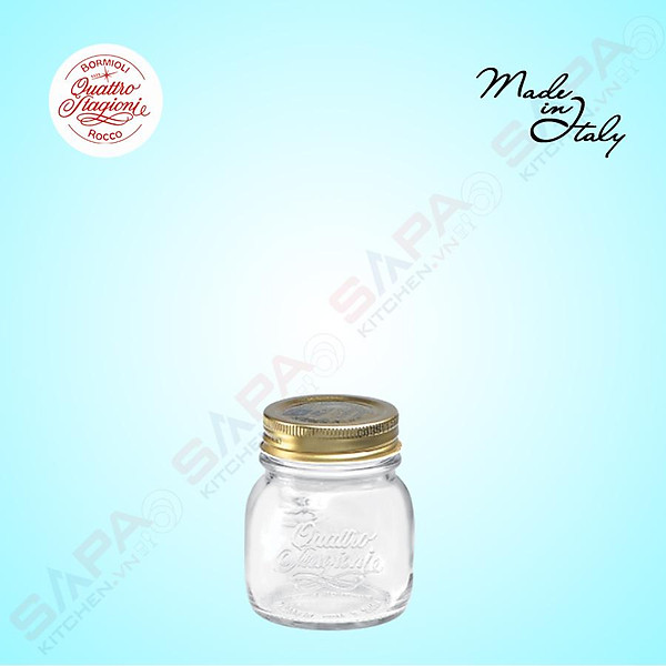 Hũ thủy tinh nắp vặn Quattro 150ml - Bormioli Rocco - Italy