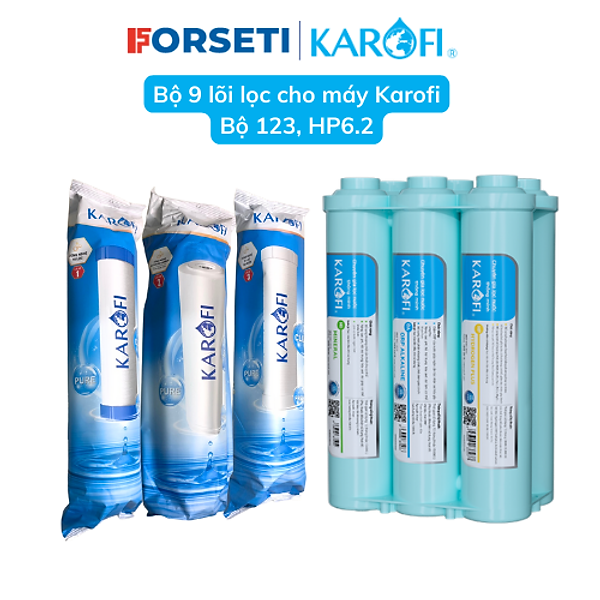 Bộ lõi lọc nước Karofi 123 và cụm hiệu suất cao Hp6.2 dành cho máy KAQ-U05, KAQ-U95, S-S038,... - Hàng chính hãng