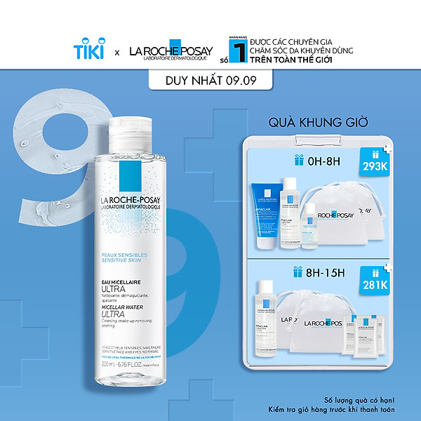 Nước làm sạch sâu và tẩy trang La Roche-Posay Micellar Water Ultra Sensitive Skin 200ml