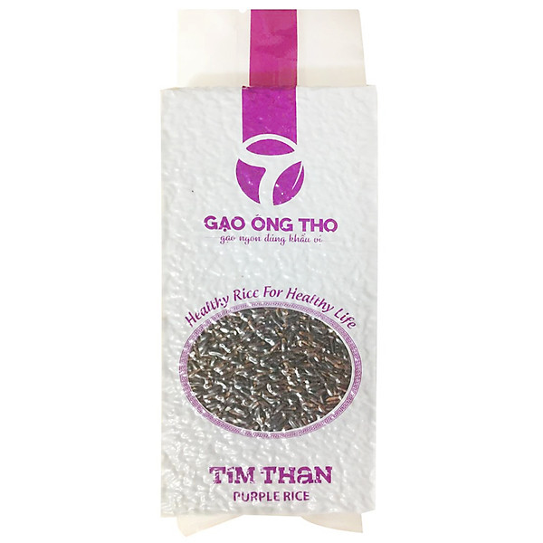 Gạo Lứt Tím Than Túi 1Kg - Gạo Ông Thọ - Thơm mềm dẻo, tốt cho sức khỏe