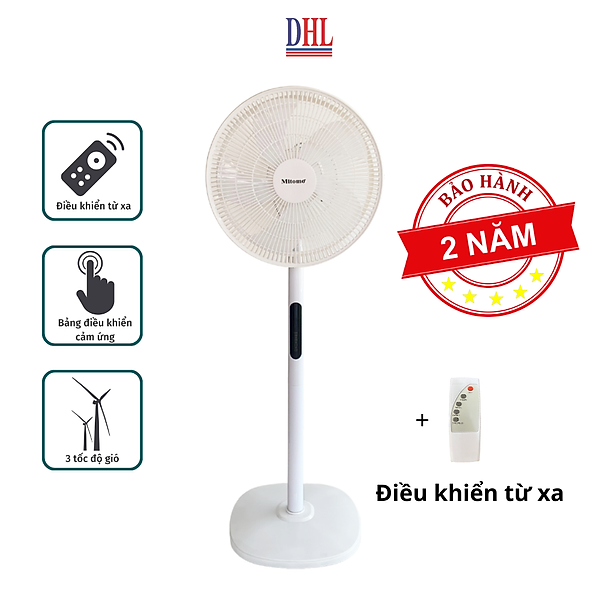 Quạt Cây Đứng Mitomo FCE-60 có điều khiễn từ xa, hẹn giờ hàng chính hãng