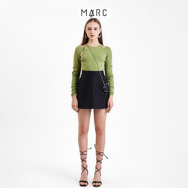 Áo thun kiểu khoét vai nữ Marc Fashion cutout tay dài rút nhún FASH090522