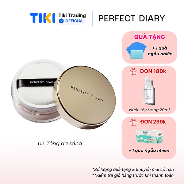 Phấn phủ kiềm dầu PERFECT DIARY chống thấm nước kiểm soát dầu lên đến 12h với 3 màu tùy chọn 7g