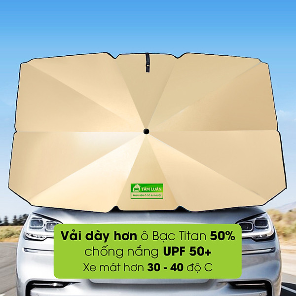 Ô che nắng ô tô gấp gọn, chống nóng kính trước chống tia cực tím UPF 50+ TÂM LUÂN Chổi lau tẩm dầu - Hàng chính hãng
