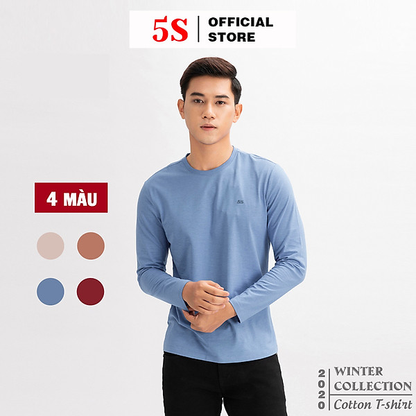 Áo Thun Nam Dài Tay 5S (ATO20), Vải Cotton Spandex Cao Cấp, 4 Màu Cơ Bản N2