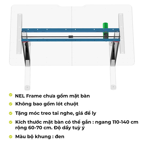 Bàn nâng hạ chiều cao 4 chân iCockpit 1880. Bàn tăng giảm 4 chân đầu tiên trên thị trường
