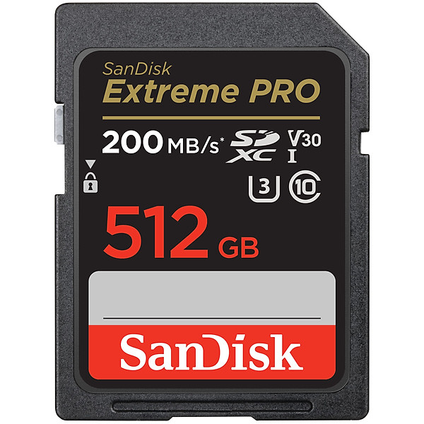 Thẻ nhớ SDXC SanDisk Extreme Pro SDSDXXD-512G U3 V30 512GB 200MB/s New 2022 - Hàng Nhập Khẩu