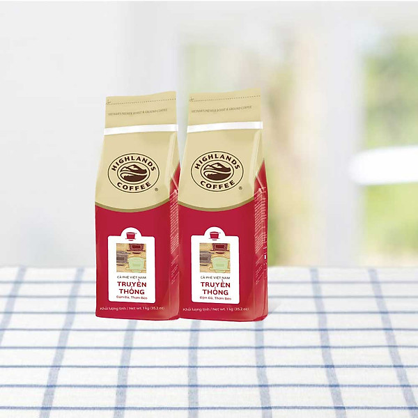 Combo 2 Túi Cà Phê Rang Xay Truyền Thống Highlands Coffee 1Kg