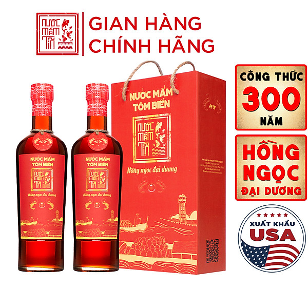 Đặc Sản Phan Thiết - 1 Cặp 2 Chai 500Ml Nước Mắm Tôm Biển 45N