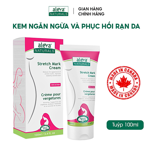 Kem dưỡng ẩm, làm giảm và ngăn ngừa rạn da cho mẹ bầu Aleva Naturals (tuýp 100ml)