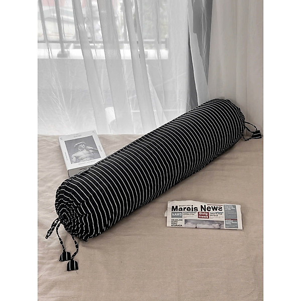 Vỏ gối ôm, vỏ gối nằm cotton tici kẻ LIDACO vải trơn kích thước tiêu chuẩn