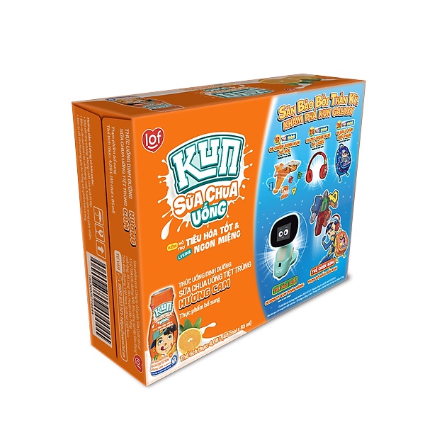 Thùng 48 Chai Sữa Chua Uống Cam KUN 85ml/chai
