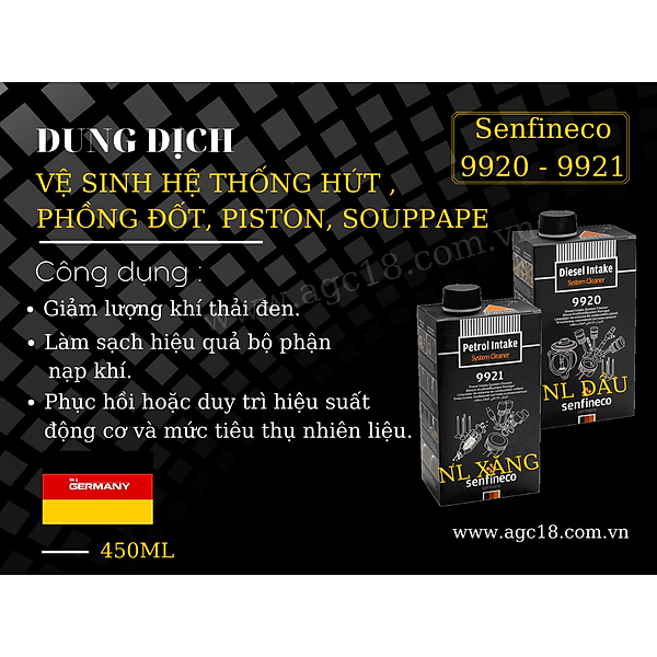 Vệ Sinh Hệ Thống Hút Xăng , Phồng Đốt , Piston , Souppape Động Cơ Xăng Senfineco 9921