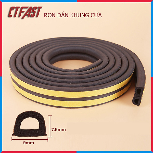 Cuộn 10 Mét Ron Dán Khung Cửa Giảm Tiếng Ồn Va Đập, Ngăn Bụi, Ngăn Côn Trùng Size 4 mm 6 mm 8 mm 10 mm - Hàng Chính Hãng