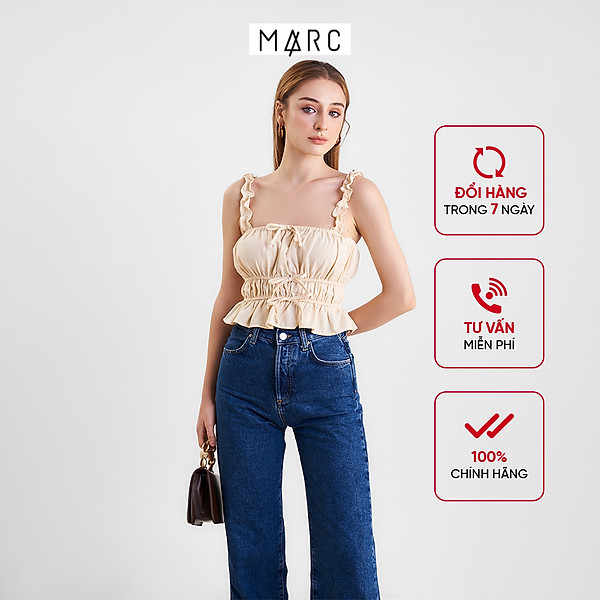 Áo kiểu nữ Marc Fashion linen 2 dây bèo rút nhún