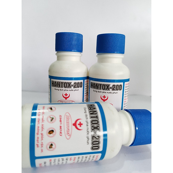 HANTOX 200 100ML Dung dịch pha nước phun, phòng và diệt muỗi, ruồi, kiến, gián, rận, ve, mạt gà
