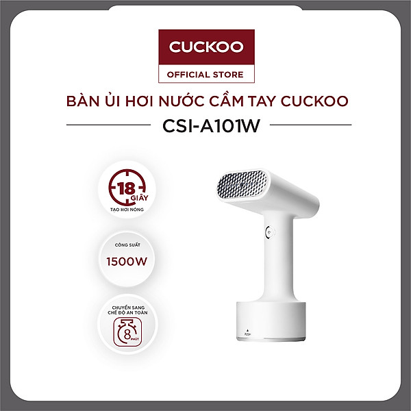 Bàn ủi hơi nước cầm tay Cuckoo CSI-A101 – 1500W khử khuẩn có đầu chải vải, trọng lượng siêu nhẹ – Hàng chính hãng