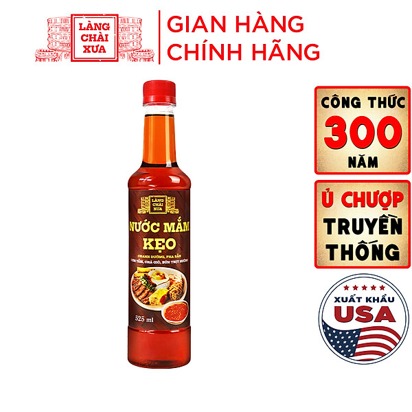 Nước mắm kẹo Làng Chài Xưa 525ml/chai chanh đường pha sẵn, dùng ngay với cơm tấm, chả giò, bún thịt nướng, chỉ cần thêm ớt