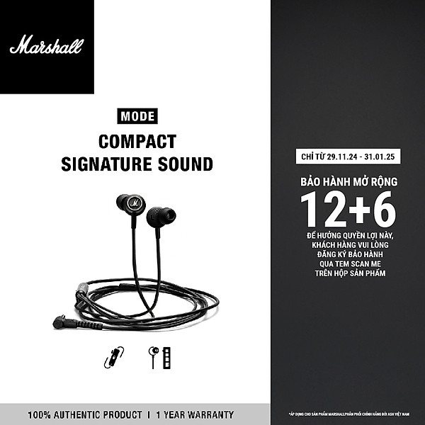 Tai nghe Marshall MODE Black & White