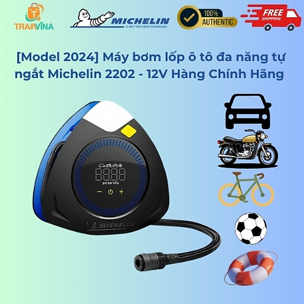 - Máy bơm lốp xe ô tô đa năng, tự ngắt Michelin M2202 - 12V/144W - Hàng Chính Hãng