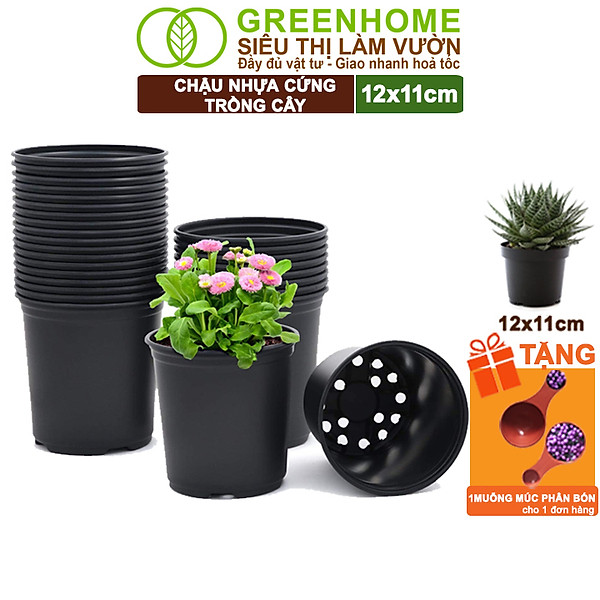 Bộ 3 Chậu nhựa trồng cây, nhiều kích thước, thoát nước tốt, đa dạng kích thước trồng cây, hoa, kiểng lá |Greenhome