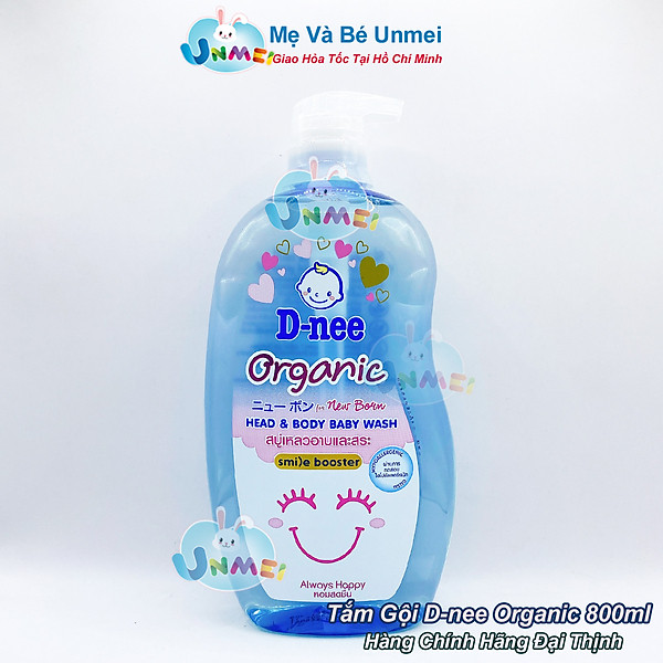 Dung Dịch Tắm Gội Toàn Thân Cho Bé Dưới 3 Tuổi D-nee - Chai 800ml (Xanh)