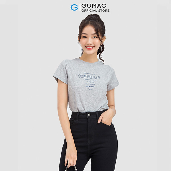 Áo thun nữ Gumac ATC06042 slim in chữ