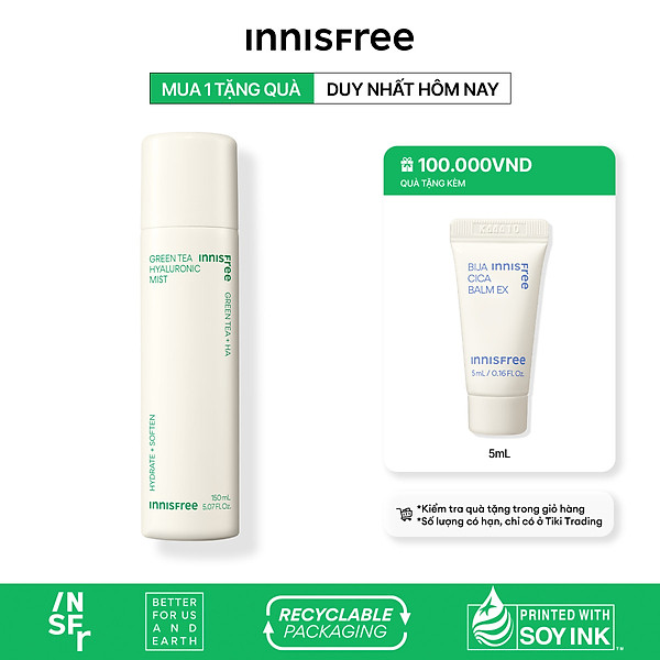 Xịt khoáng dưỡng ẩm trà xanh innisfree Green Tea Mist 150ml