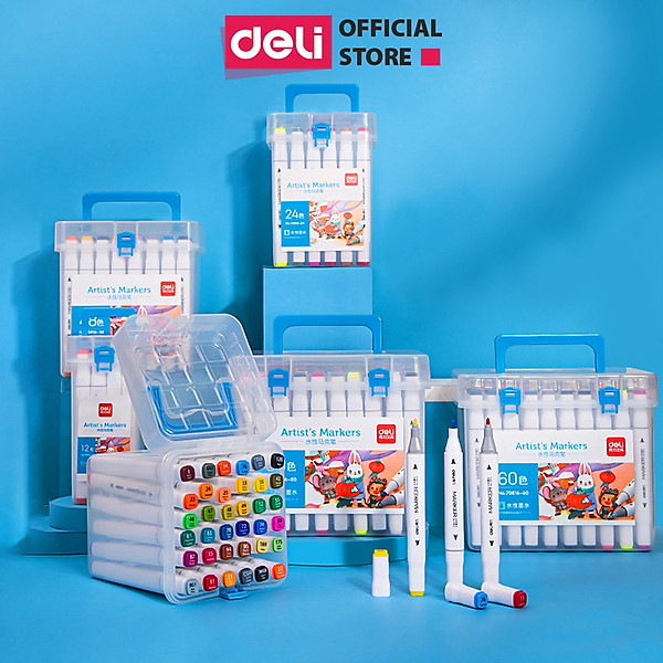 Bút màu marker hai đầu cao cấp Deli - 70801