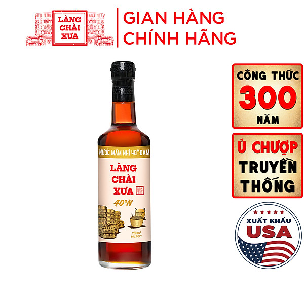 Đặc Sản Phan Thiết - Nước Mắm Nhỉ 40 Độ Đạm Làng Chài Xưa Chai Thủy Tinh 500Ml Ủ Chượp 2 Lần Không Chất Bảo Quản - Nước Mắm Tĩn