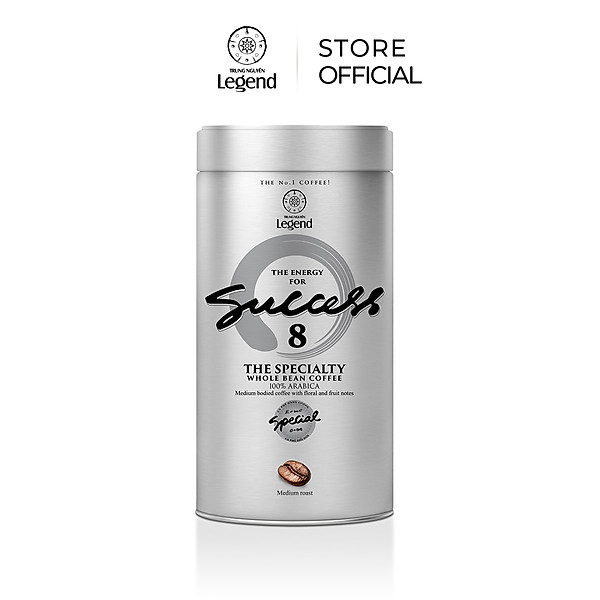 Cà Phê Hạt Mộc Trung Nguyên Legend Success 8 – Lon 340g – 100% Arabica, Hương Hoa Trái Cây Tươi