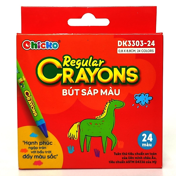 Bút Sáp Màu Chicko Regular Crayons - 24 Màu - DK3303-24