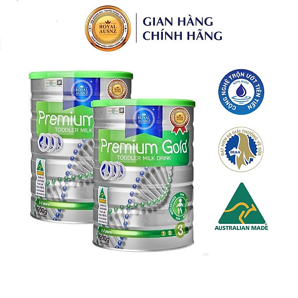 Combo 2 HộP Sữa Bột Hoàng Gia Úc Premium Gold Số 3 Bổ Sung Vitamin, Khoáng Chất Cho Trẻ Royal Ausnz 900G