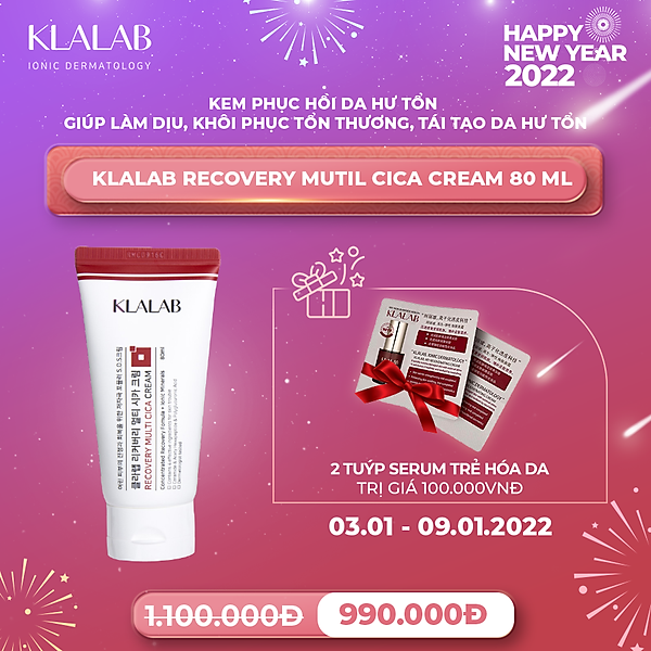 Kem Phục Hồi Da Hư Tổn Klalab Recovery Multi Cica Cream Làm Sạch Sâu & Cân Bằng Da 80 Ml