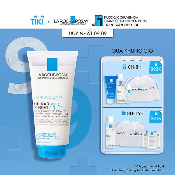 Sữa Rửa Mặt Và Tắm Cho Da Khô, Da Nhạy Cảm, Mẫn Ngứa La Roche-Posay Lipikar Syndet Ap+ Cream 200Ml