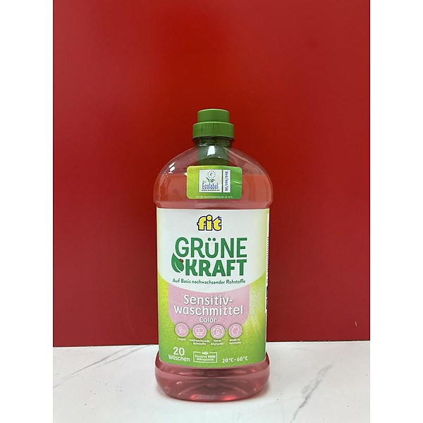 Nước giặt cho quần áo màu FIT Grüne Kraft chai 1,32L, Nước giặt từ thiên nhiên thành phần hoạt tính an toàn tuyệt đối