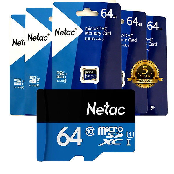 Combo 05 Thẻ Nhớ 64G MicroSD NETAC Class 10.