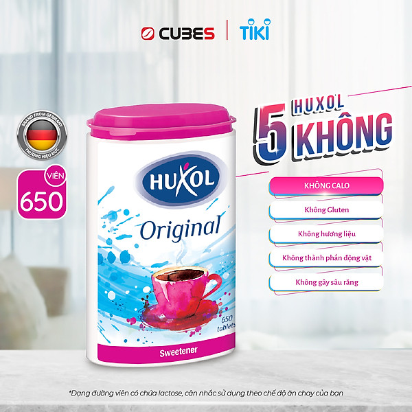 Đường Ăn Kiêng Sweetener Huxol Original 650 viên - Nhập khẩu chính hãng từ Đức - Dành cho người tiểu đường, giảm cân, cao huyết áp
