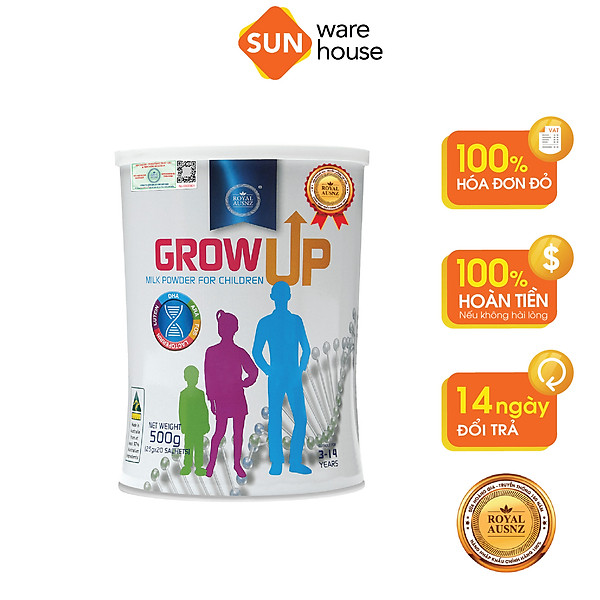 Sữa Bột Hoàng Gia Úc Grow Up Milk Powder Hỗ Trợ Phát Triển Chiều Cao Cho Trẻ Từ 3-14 Tuổi 500G