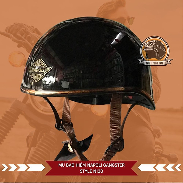 Mũ Bảo Hiểm Napoli Nửa Đầu [CHÍNH HÃNG][FREESHIP] - Nón Bảo Hiểm 1/2 Napoli GANGSTER STYLE N120