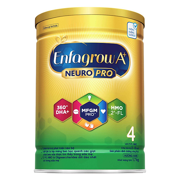 Sữa bột Enfagrow A+ NeuroPro 4 với 2’-FL HMO cho trẻ từ 2 – 6 tuổi – 1.7kg