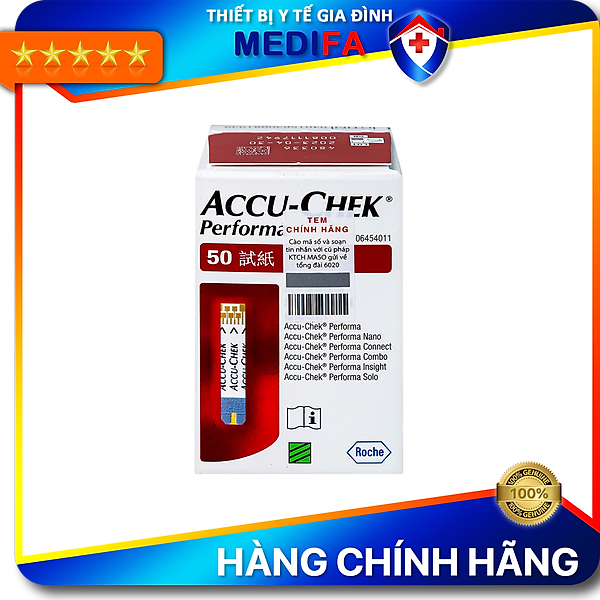Hộp 50 Que Thử Đường Huyết Accu Chek Performa - Hàng Chính Hãng Roche, Date Xa