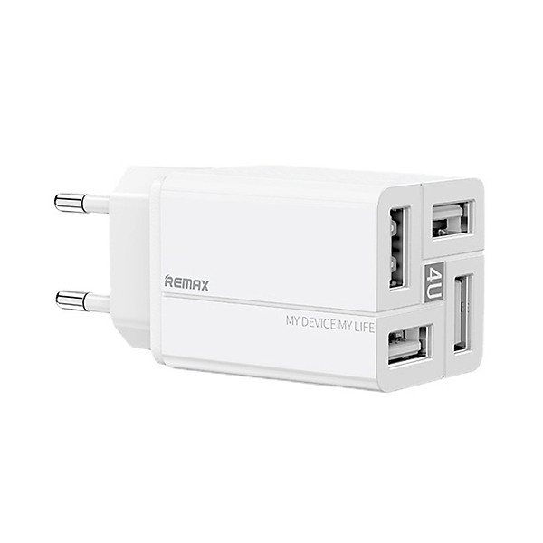 Củ sạc nhanh 4 cổng ra USB công suất 3.4A Remax RP-U43 - Hàng chính hãng