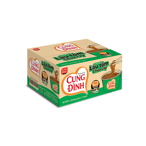 Thùng 12 Tô Mì Khoai Tây Cung Đình Hương Vị Lẩu Tôm Chua Cay