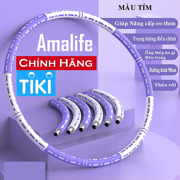 Vòng Lắc Eo Giảm Mỡ Bụng Lõi Thép Không Gỉ Bọc Mút Xốp, Có Thể Điều Chỉnh Cân Nặng - Chính Hãng Amalife
