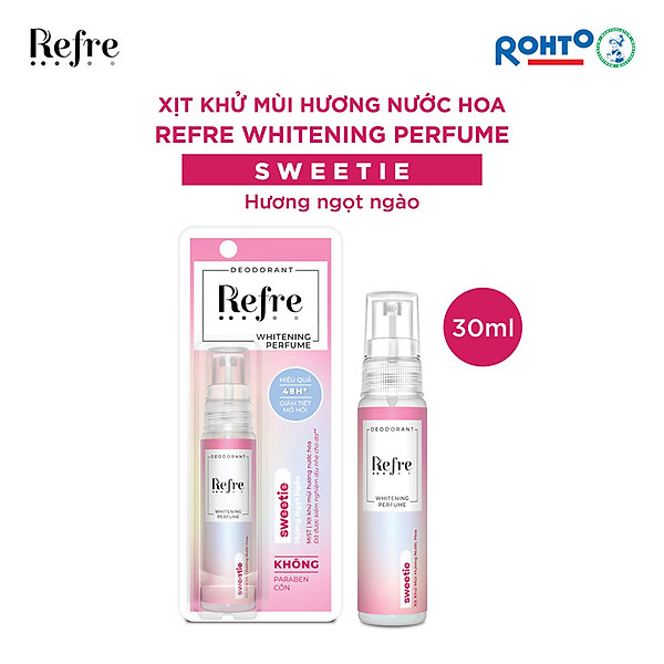 Xịt Khử Mùi Dưỡng Trắng Hương Nước Hoa Refre Whitening Sweetie Hương Ngọt Ngào (30ml)