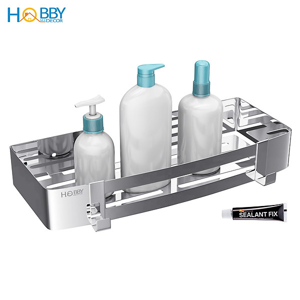 Kệ chữ nhật để đồ nhà tắm dán tường inox 304 Hobby Home Decor KCN1