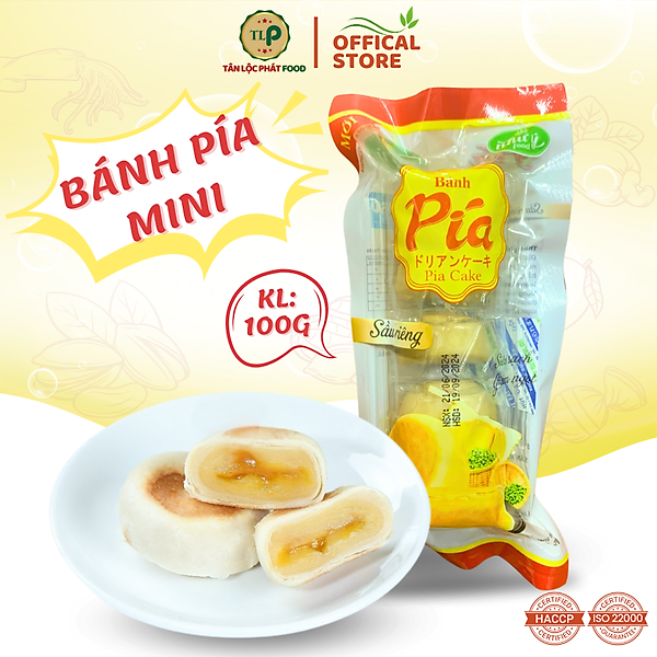 Bánh Pía Mini TLP | Vị Sầu Riêng | Túi 100g 5 Bánh | Đặc Sản Sóc Trăng