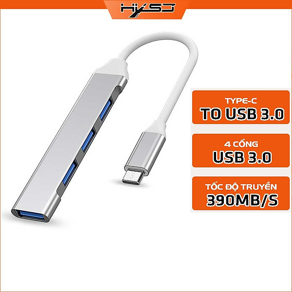 Bộ chuyển đổi TYPE-C sang USB 3.0, cáp chuyển đổi Type-c sang 4 cổng USB tốc độ cao - Hàng chính hãng